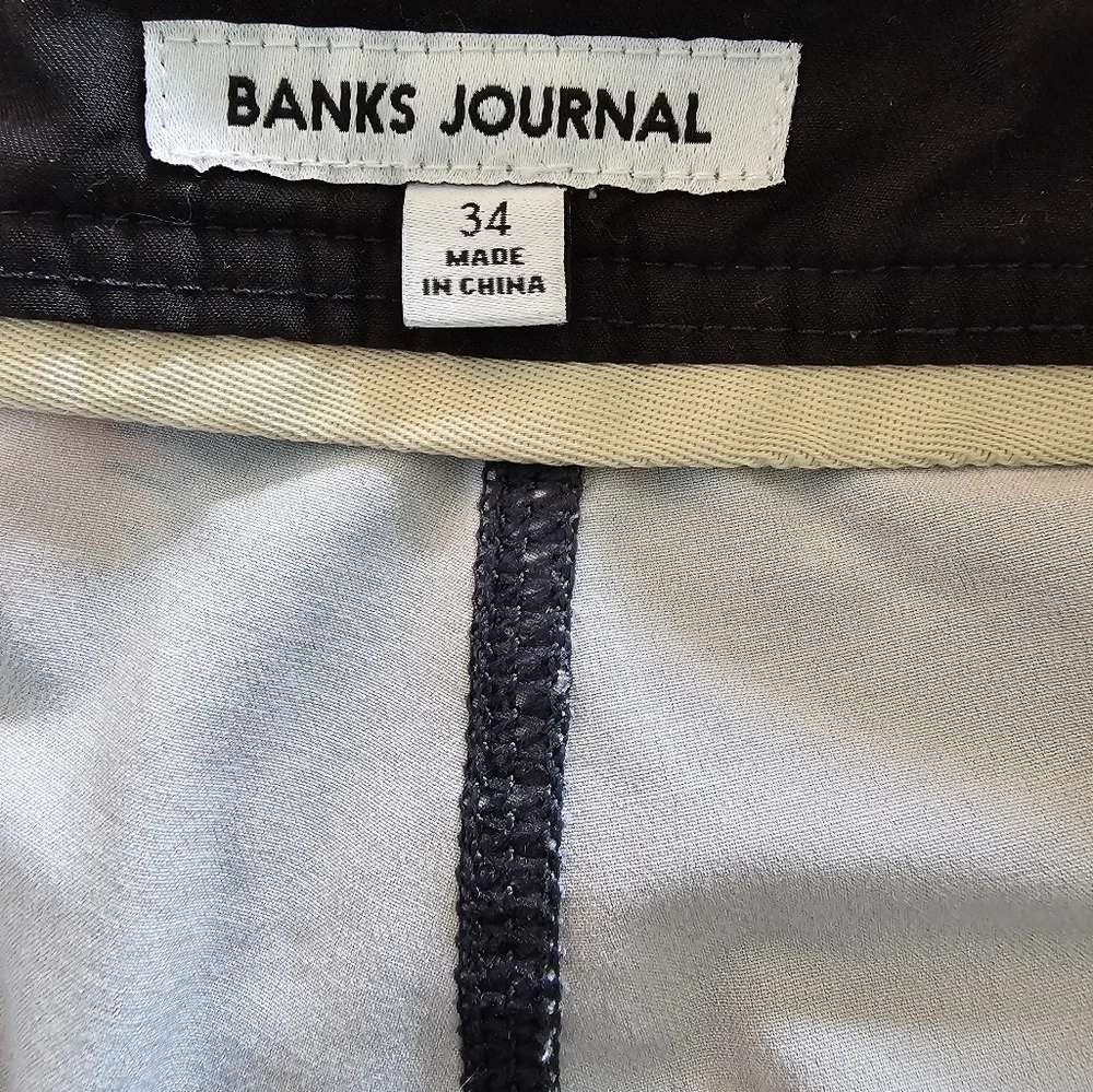 Banks Journal Orange and Gray‎ Swim Trunks with Playful Pattern
